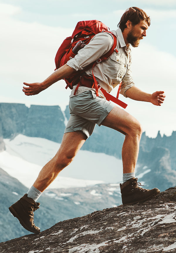Hikers walking with backpacks